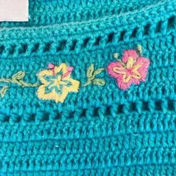 Susan Bristol Vintage Crochet Embroidered Sleeveless Tank Top Petite Small - Picture 6 of 12